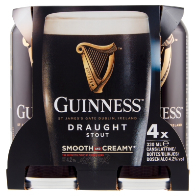 Birra Draught Stout in Lattina Guinness - 4 x 33 CL