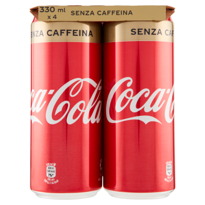 Coca Cola Senza Caffeina Lattina - confezione da 4 x 330 ml
