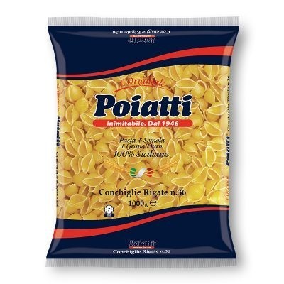Pasta  Conchiglie Rigate  Poiatti - confezione da 1000 g
