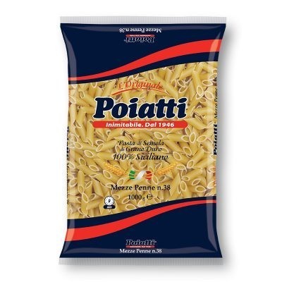 Pasta  Mezze Penne  Poiatti - confezione da 1000 g