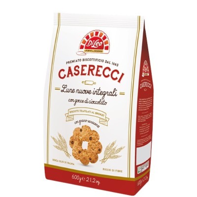 Biscotti i Caserecci Lune Nuove Integrali con Gocce di Cioccolato e Grano Saraceno Di Leo - 600 g