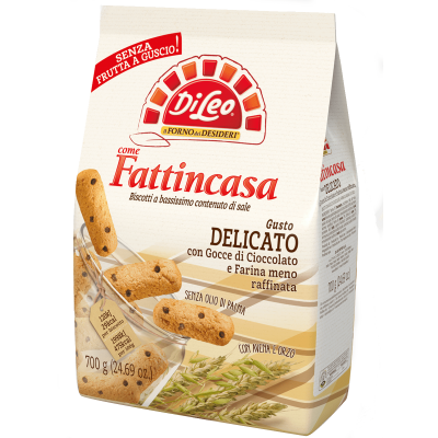Biscotti Fattincasa Gusto Delicato con Gocce Cioccolato Di Leo - 700 g