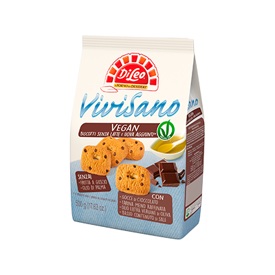 Biscotti Vivisano Vegan con Gocce di Cioccolato Di Leo - 500 g