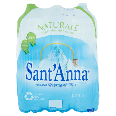 Acqua Minerale Naturale  Sant' Anna - 6 Bottiglie da  1,5 LT