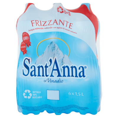 Acqua Minerale Frizzante  Sant' Anna - 6 Bottiglie da  1,5 LT