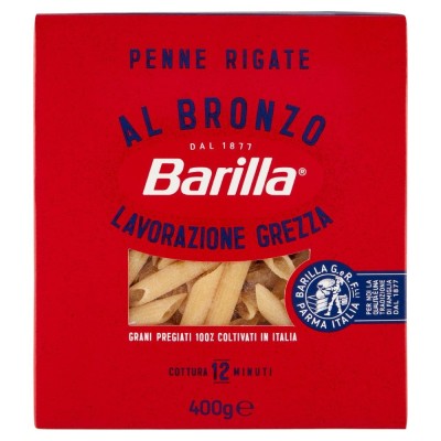 Pasta Penne Rigate al Bronzo 100% Grano Italiano Barilla - confezione da 400 g