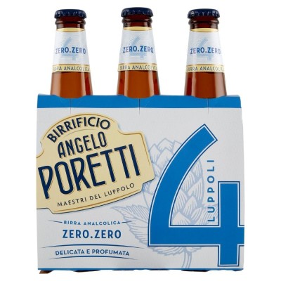 Birra  4 Luppoli Zero Analcolica Poretti - 3 x 33 cl