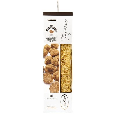 Pasta Tajarin all'Uovo con Tartufo Bianco d'Alba in Scatola Regalo Alfieri - confezione da 500 g