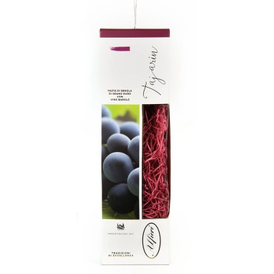 Pasta Tajarin all'Uovo con Vino Barolo in Scatola Regalo Alfieri - confezione da 500 g