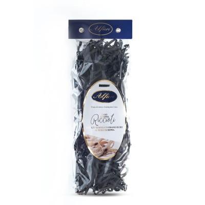 Pasta Riccioli all'Uovo con Nero di Seppia in Sacchetto Alfieri - confezione da 250 g