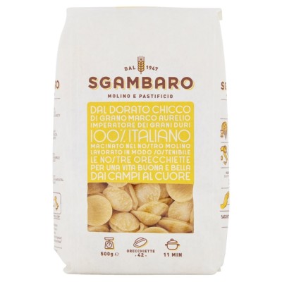 Pasta Orecchiette di Grano Marco Aurelio 100% Italiano Sgambaro - confezione da 500 g