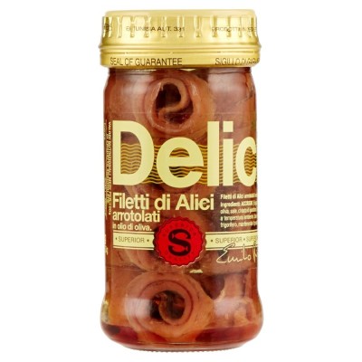 Filetti di Alici Arrotolate in Olio di Oliva Superior Delicius - 100 g