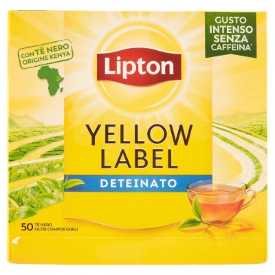 Thè Yellow Label Deteinato 50 Filtri Lipton - 