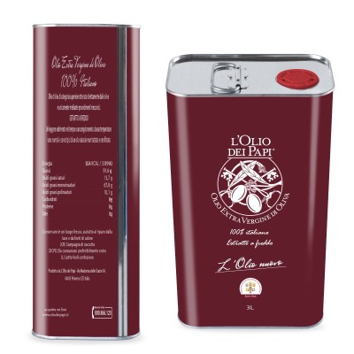 Olio Extra Vergine di Oliva Lattina l'Olio dei Papi - 3L