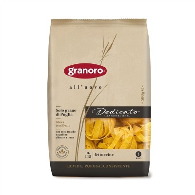 Pasta Fettuccine all'Uovo Dedicato Granoro - confezione da 500 g