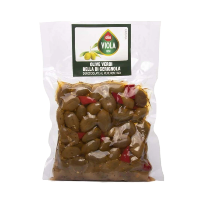 Olive Verdi Bella di Cerignola al Peperoncino Viola - 200 g