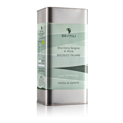 Olio Extra Vergine di Oliva Biologico Italiano Gentili - Lattina da 5 L 