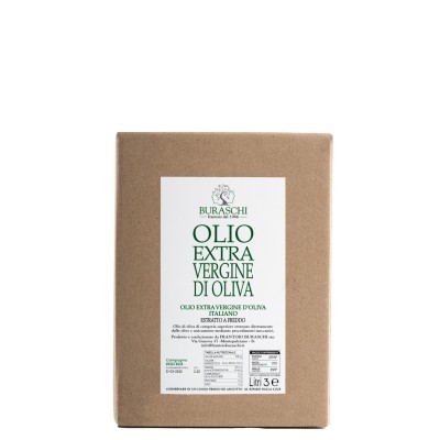 Olio Extra Vergine di Oliva Italiano Buraschi - Bag in Box da 3 L 
