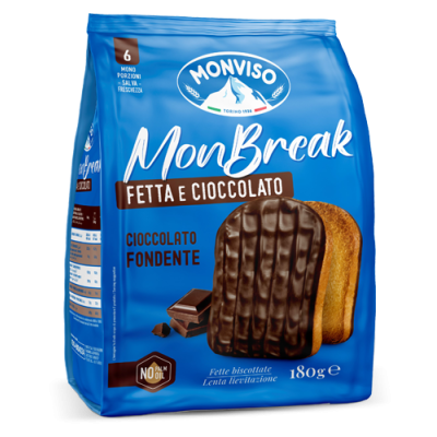 Biscotto Salute Ricoperto con Cioccolato Fondente Monviso - 180 g
