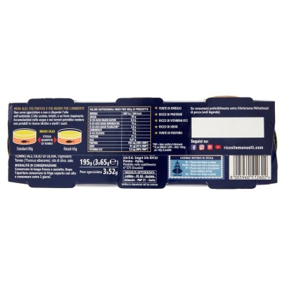 Tonno All'Olio di Oliva Rizzoli - 3 x 65 g
