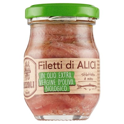 Filetti di Alici in Olio Extra Vergine di Oliva Biologico Rizzoli - 90 g