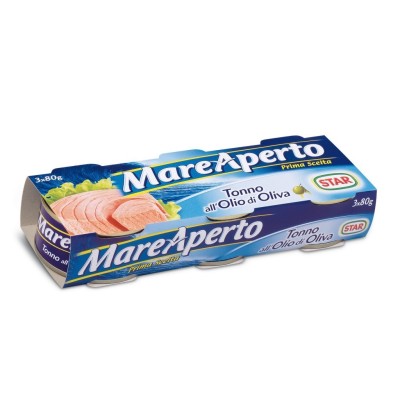 Tonno Mare Aperto Olio di Oliva - 3 x 80 g