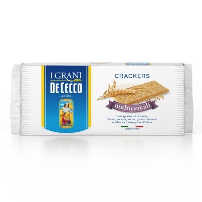 Crackers Multicereali con Grano Saraceno, Farro, Avena, Orzo, Grano Tenero e Olio Extravergine De Cecco - 250 g