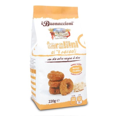 Tarallini ai 7 Cereali con Olio Extra Vergine di Oliva I Buonaccioni Tarall'oro - 220 g