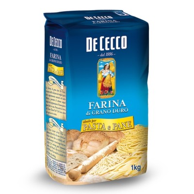 Farina di Grano Duro Ideale per Pasta e Pane De Cecco - 1000 g