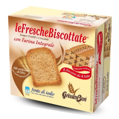 Fette Biscottate con Farina Integrale 8 Porzioni da 4 Fette Grissin Bon - 250 g