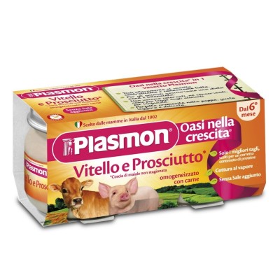 Omogeneizzato Plasmon Vitello e Prosciutto - 2 x 80 g 