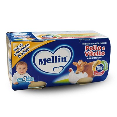 Omogeneizzato Pollo, Vitello con Verdure Mellin - 2 x 80 g 