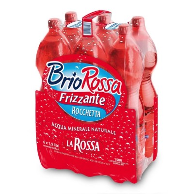 Acqua Minerale Leggermente Frizzante  Brio Blu Rocchetta - 6 Bottiglie da  1,5 LT