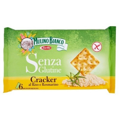 Cracker al Riso e Rosmarino Senza Glutine 6 monoporzioni Mulino Bianco - 200 g