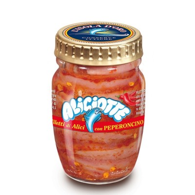 Aliciotte con Peperoncino in Olio di Oliva L'Isola D'Oro - 90 g