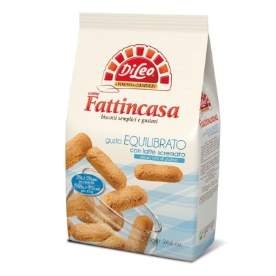 Biscotti Fattincasa Gusto Equilibrato con Latte Scremato Senza Olio di Palma Di Leo - 700 g