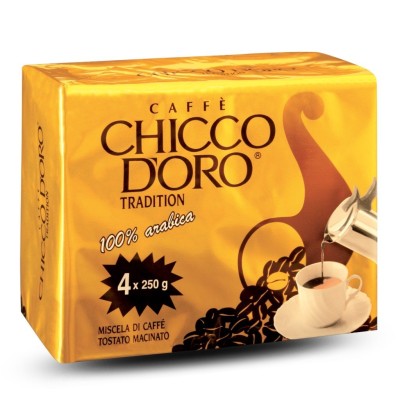Caffè Chicco D'Oro Tradition 100% Arabica - confezione 4 da 250 g