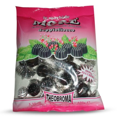Caramelle Gommose alla Liquirizia Le Morbide More Senza Zucchero Theobroma - 100 g