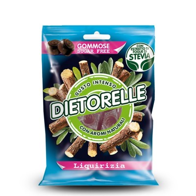 Caramelle Gommose Sugar Free alla Liquirizia Dietorelle - 70 g