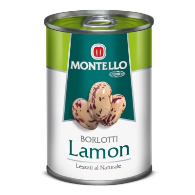 Fagioli Borlotti Lamon Lessati al Naturale Montello D'Amico - 400 g