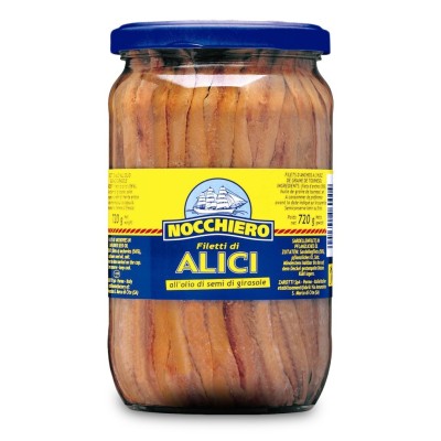 Filetti di Alici all'Olio di Semi di Girasole Nocchiero - 720 g