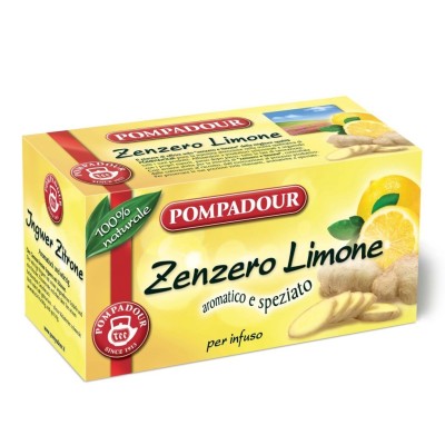 Infuso Zenzero e Limone Aromatico e Speziato 20 Filtri Pompadour - 43 g