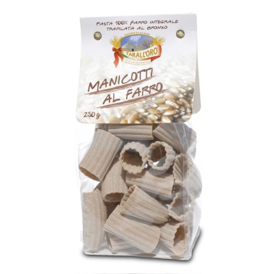 Pasta Manicotti 100% al Farro Integrale Trafilata in Bronzo Tarall'oro - confezione da 250 g