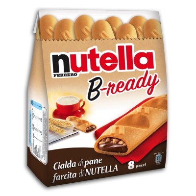 Nutella B-Ready 8pezzi - Cialde di Pane Farcite di Nutella - 153 g