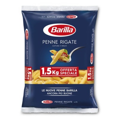 Pasta  Penne Rigate Barilla - confezione da 1500 g