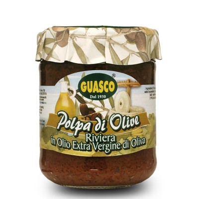 Polpa di Olive Nere Riviera in Olio Extra Vergine di Oliva Guasco - 180 g