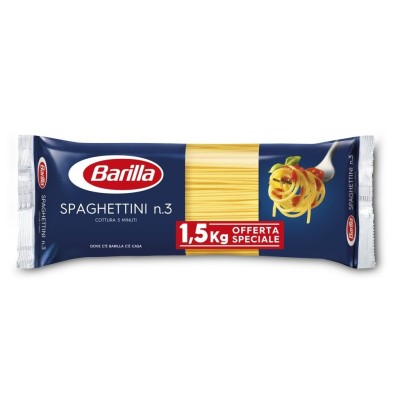 Pasta  Spaghettini Barilla - confezione da 1500 g