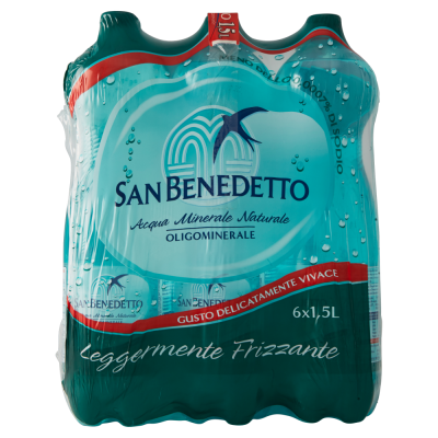 Acqua Minerale  Frizzante  San Benedetto - 6 Bottiglie da  1,5 LT