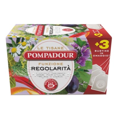 Tisana Regolarità con Finocchio, Rabarbaro Rosso, Malva e Prugna 15+3 Bustine Pompadour - 36 g