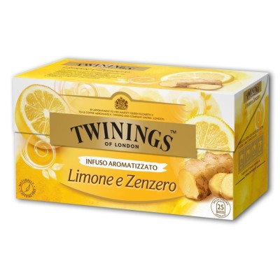 Twinings Infuso Aromatizzato Limone e Zenzero 25 Filtri - 50 g